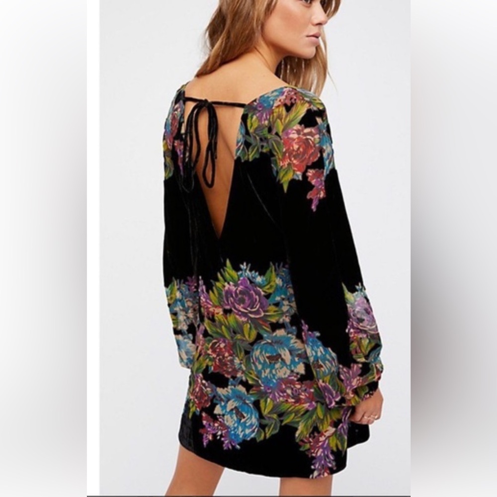 Free People Black Velvet Dress